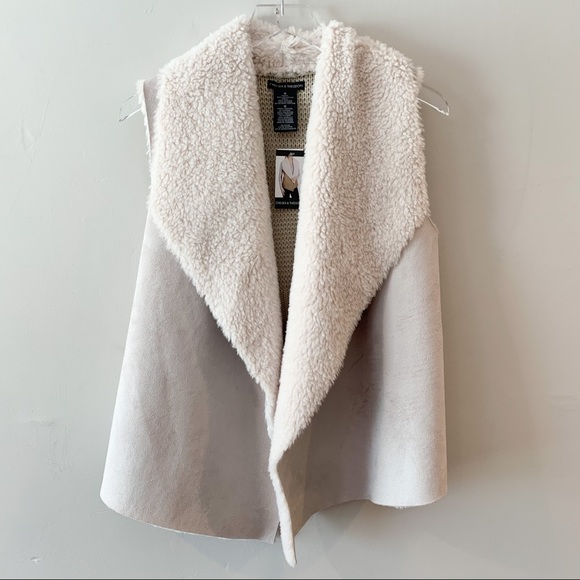 Chelsea & Theodore Sweaters - Chelsea & Theodore Faux Fur Vest, Oyster